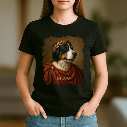 Pies w roli Juliusza Cezara - koszulka damska z nadrukiem dla miłośnika psów - Emmygift.pl