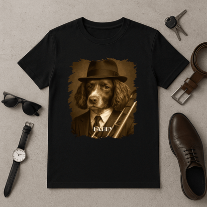 Pies w roli muzyka - koszulka damska z nadrukiem dla miłośnika psów - Emmygift.pl