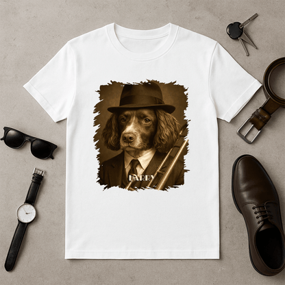 Pies w roli muzyka - koszulka damska z nadrukiem dla miłośnika psów - Emmygift.pl