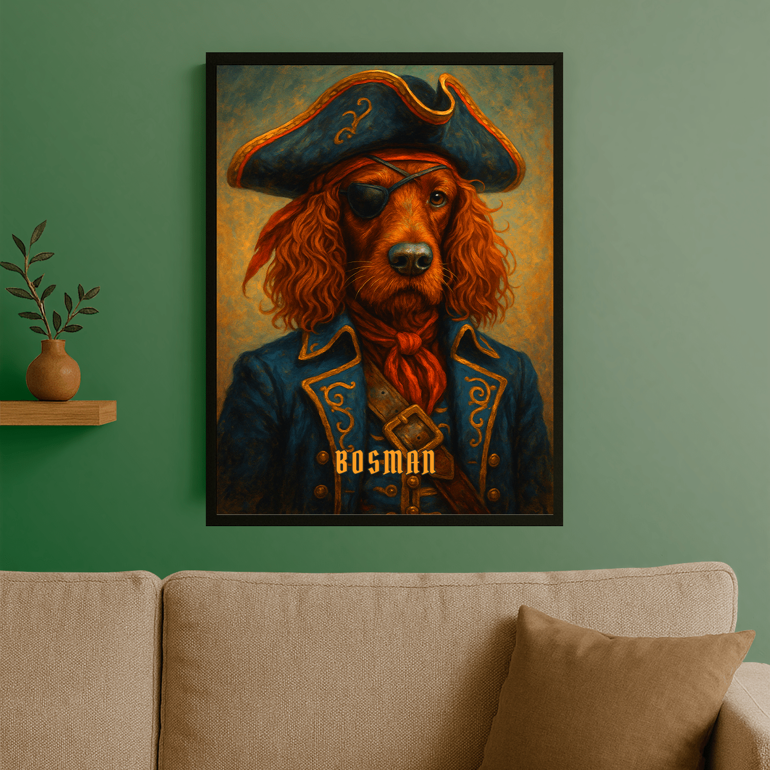 Pies w roli pirata - personalizowany plakat dla miłośników psów - Emmygift.pl