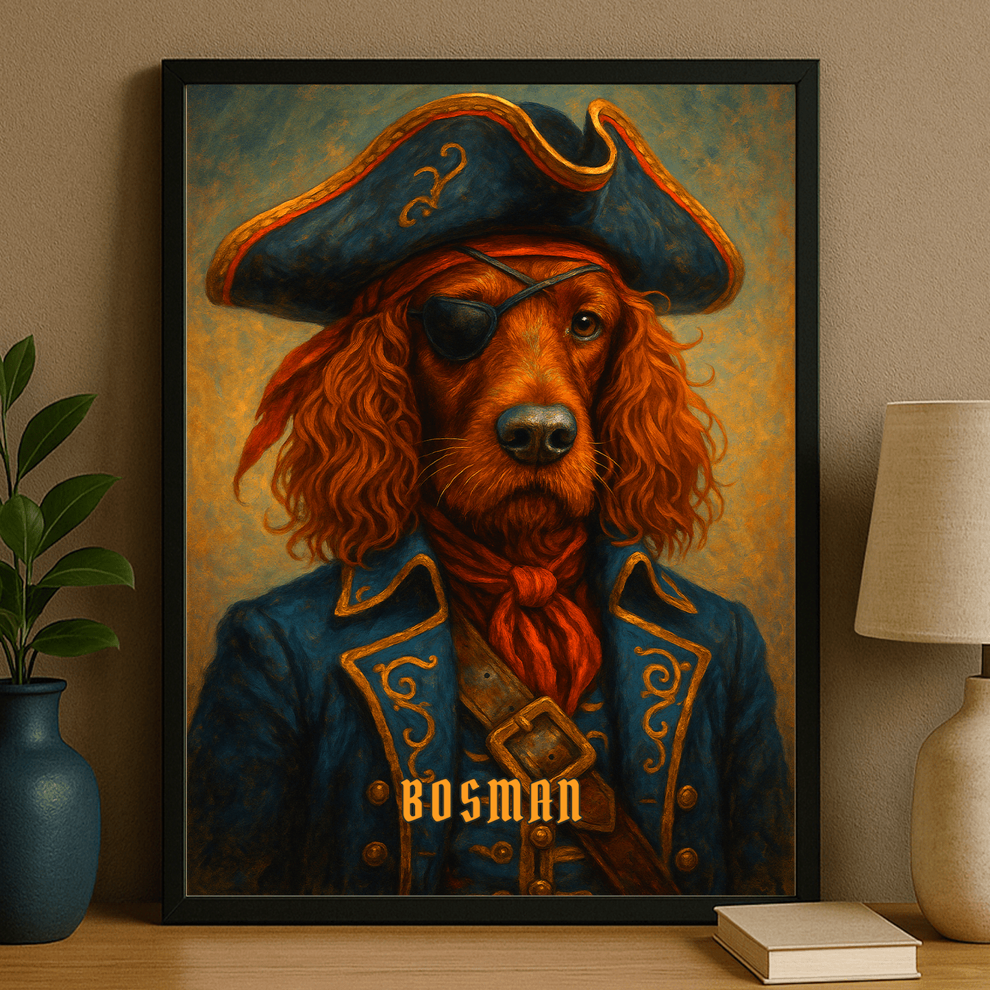 Pies w roli pirata - personalizowany plakat dla miłośników psów - Emmygift.pl