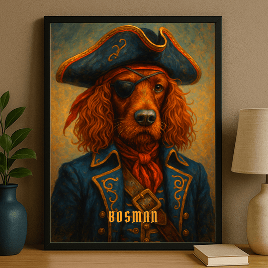 Pies w roli pirata - personalizowany plakat dla miłośników psów - Emmygift.pl