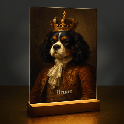 Pies w stylu królewskim - portret na szkle akrylowym dla miłośnika psów - Emmygift.pl