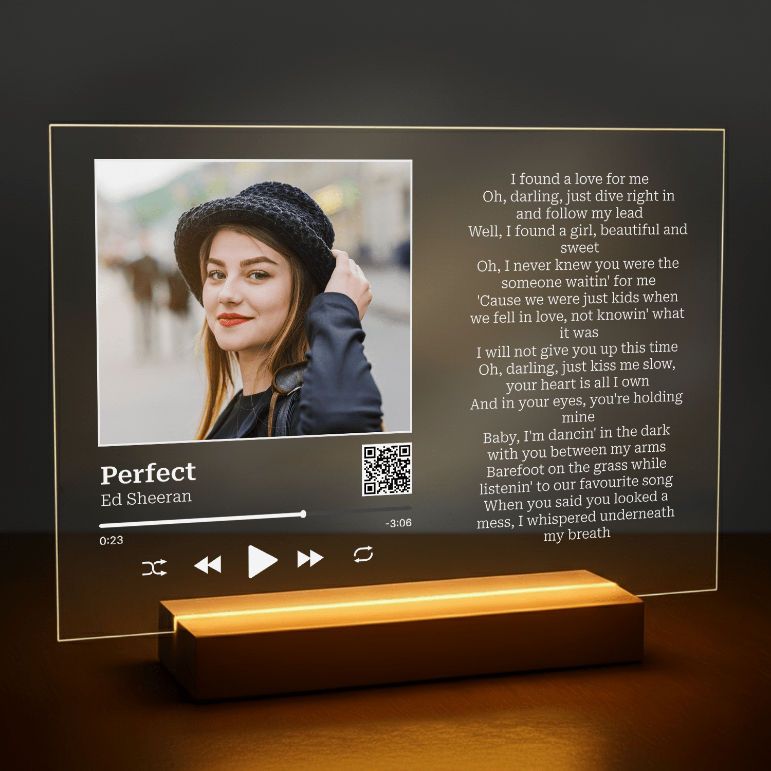 Piosenka dla niej - druk na szkle akrylowym dla dziewczyny - Emmygift.pl