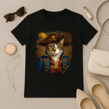 Piracki kot - koszulka damska z nadrukiem dla miłośnika kotów - Emmygift.pl