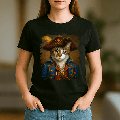 Piracki kot - koszulka damska z nadrukiem dla miłośnika kotów - Emmygift.pl