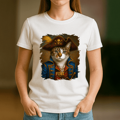Piracki kot - koszulka damska z nadrukiem dla miłośnika kotów - Emmygift.pl