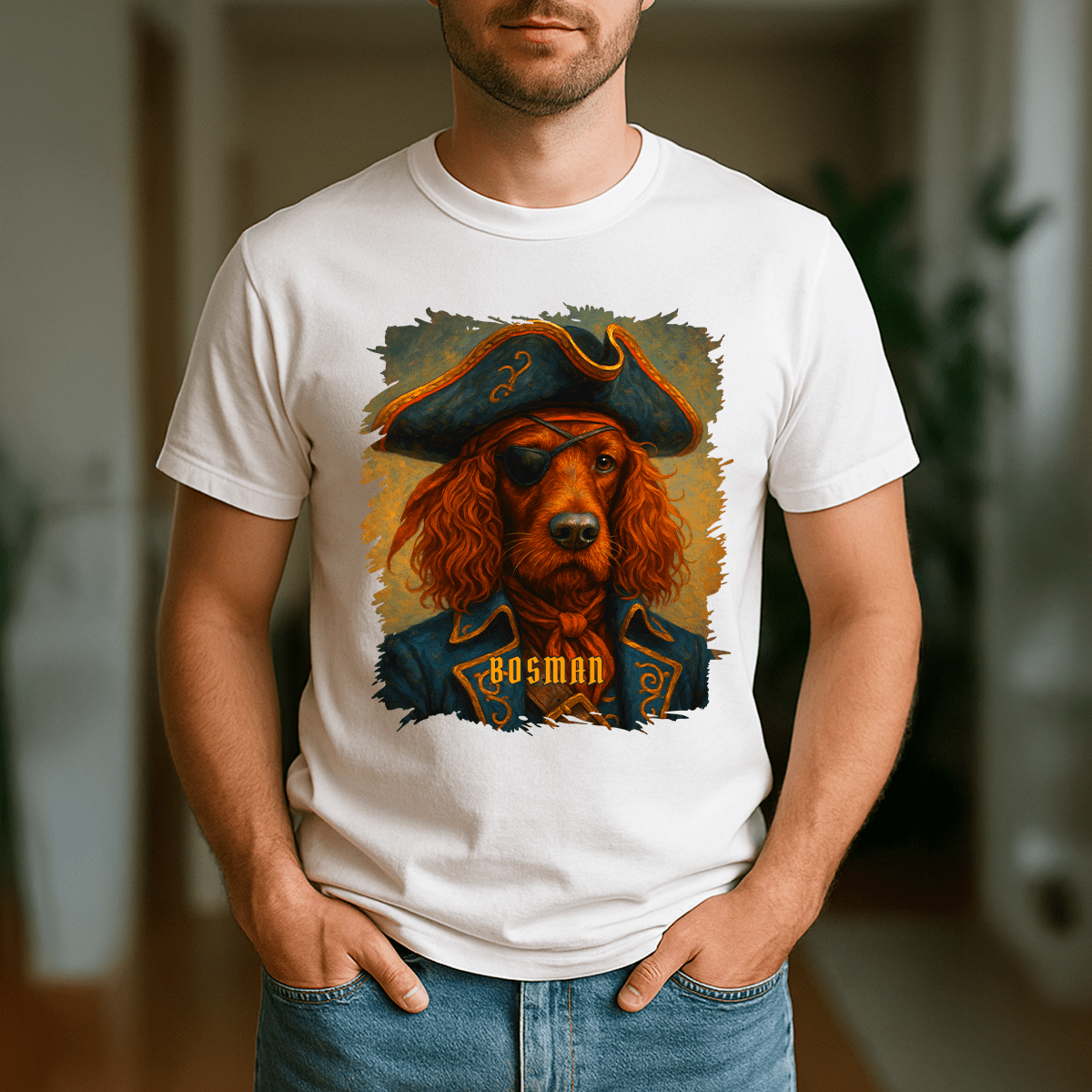 Pirat pies - koszulka męska z nadrukiem dla miłośnika psów - Emmygift.pl