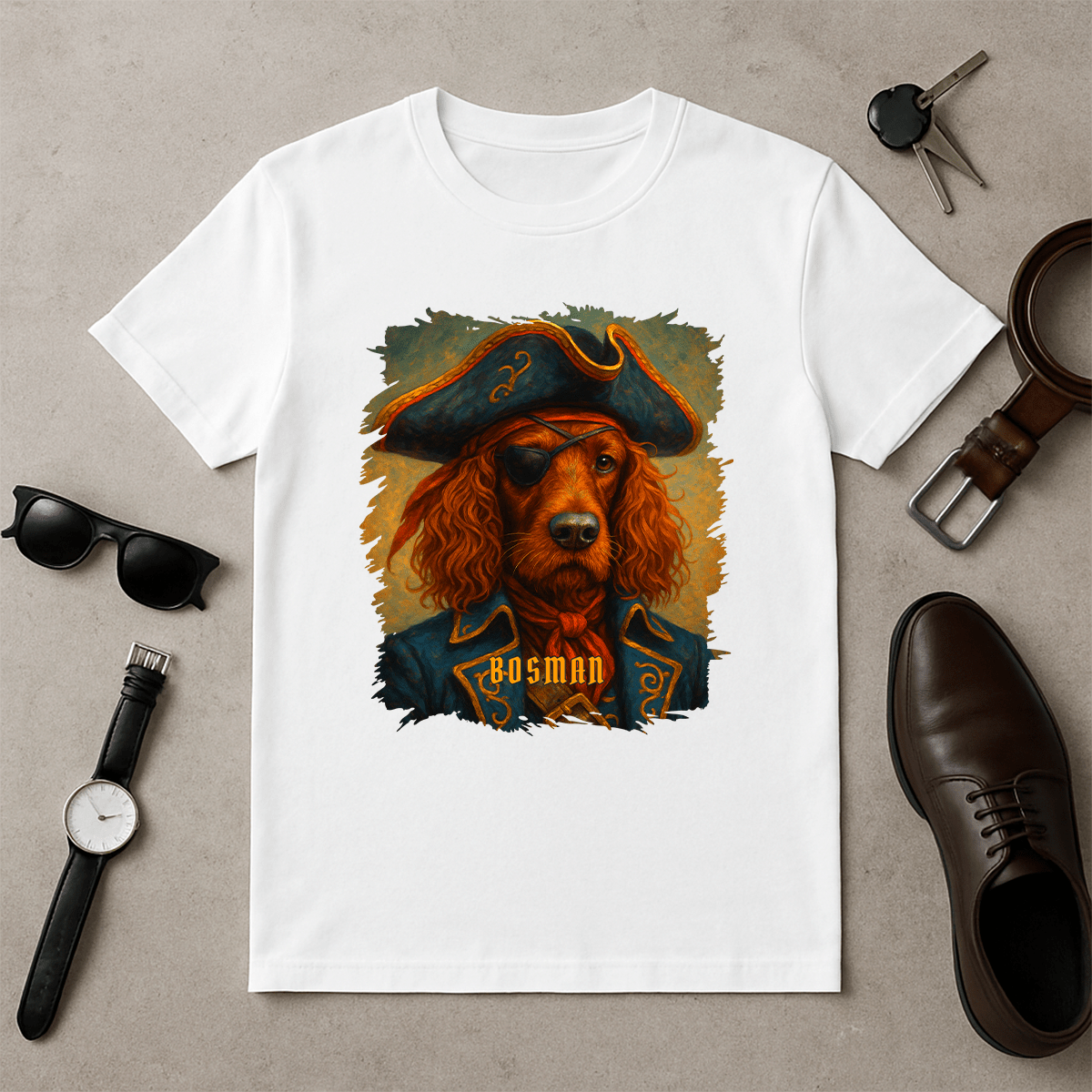 Pirat pies - koszulka męska z nadrukiem dla miłośnika psów - Emmygift.pl