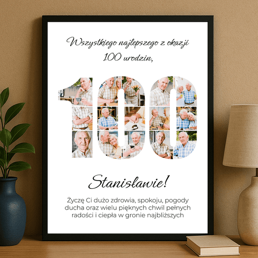 Plakat na 100 Urodziny dla Mężczyzny – pamiątka pełna wspomnień - Emmygift.pl