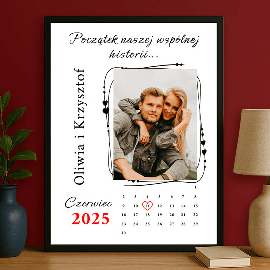 Początek wspólnej historii - plakat personalizowany dla pary - Emmygift.pl