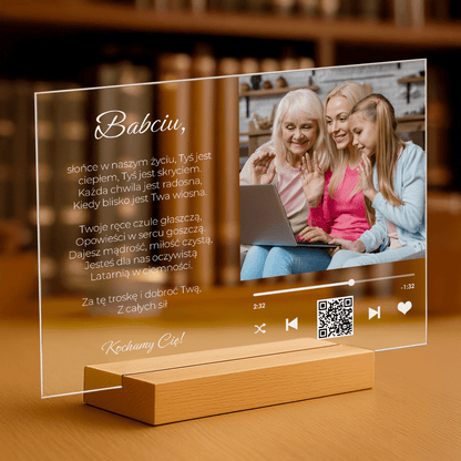 Podziękowania dla babci za jej troskę i dobroć - personalizowany druk na szkle dla babci - Emmygift.pl