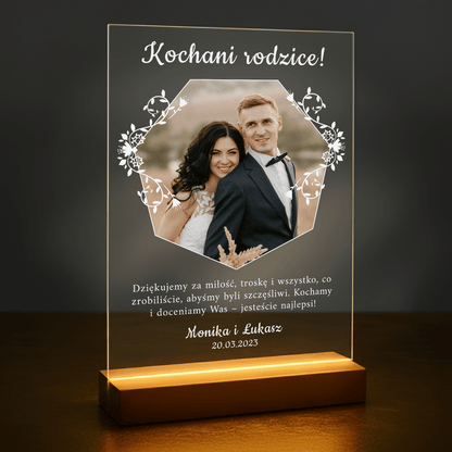 Podziękowanie dla rodziców - druk na szkle akrylowym dla rodziców - Emmygift.pl