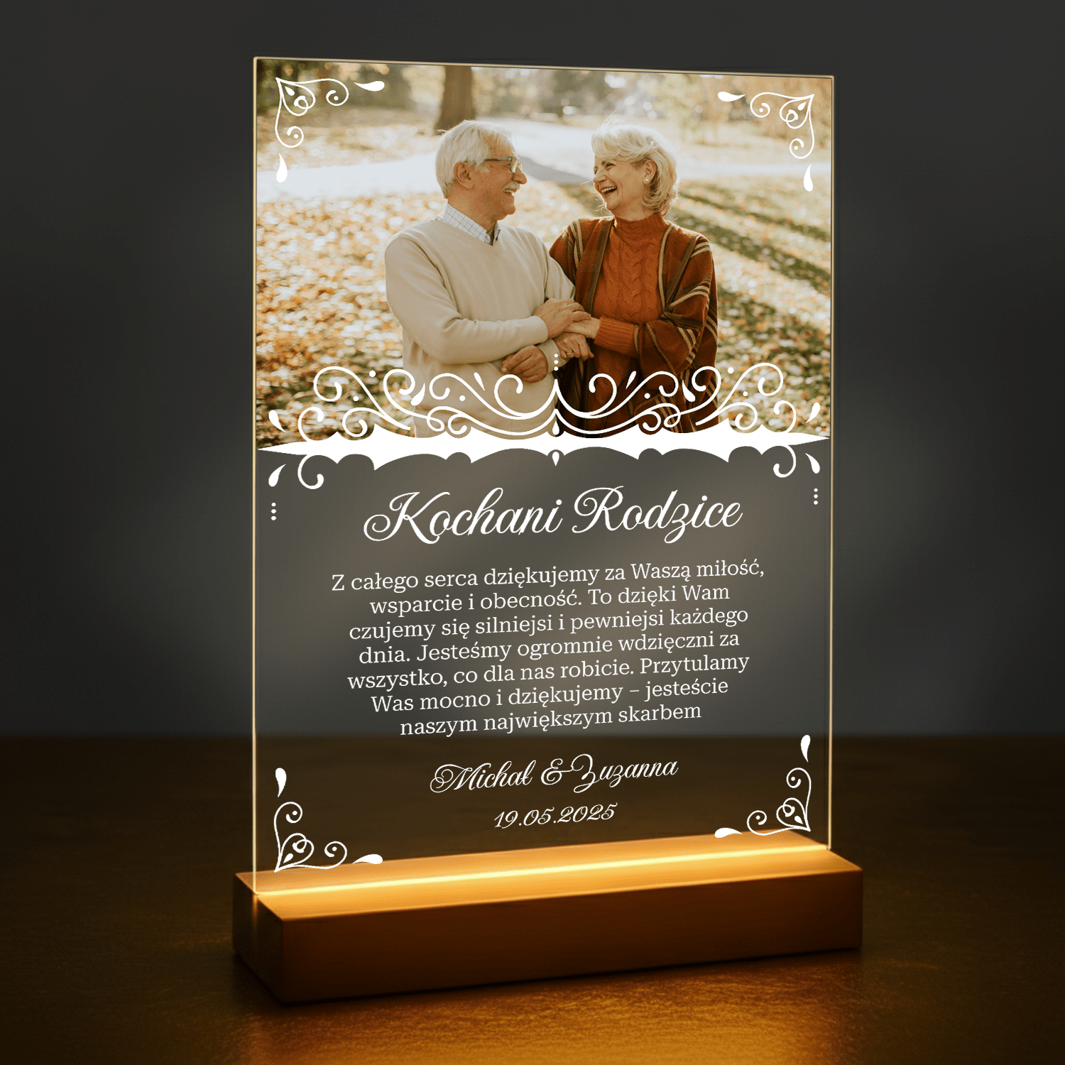 Podziękowanie dla rodziców - druk na szkle akrylowym dla rodziców - Emmygift.pl