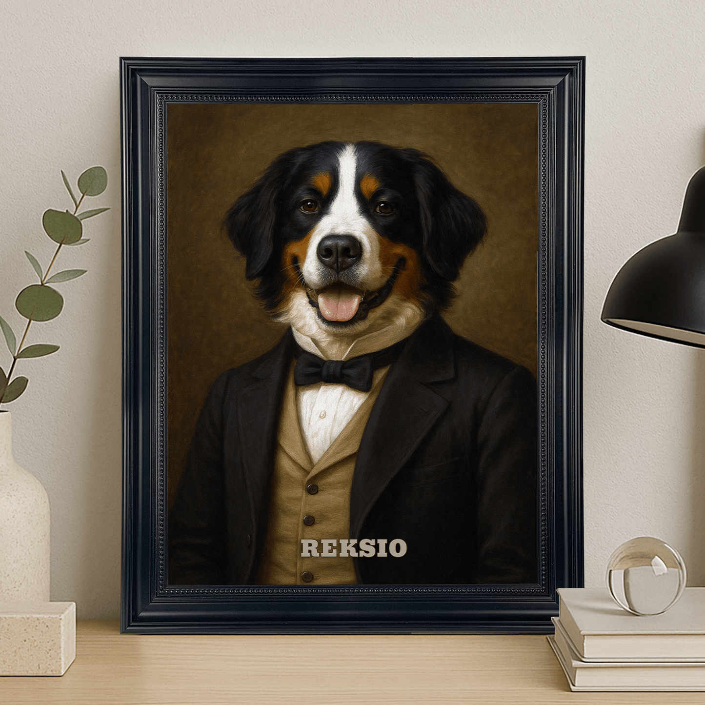 Portret psa dżentelmena - portret na płótnie dla miłośnika psów - Emmygift.pl