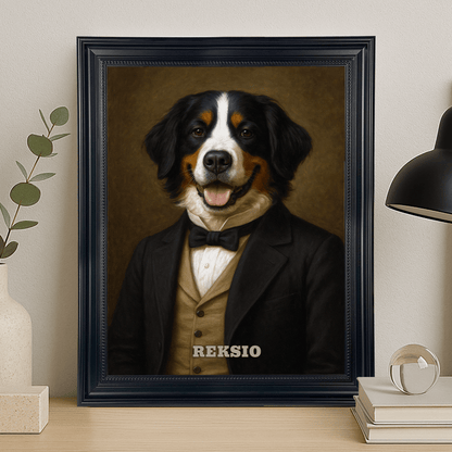 Portret psa dżentelmena - portret na płótnie dla miłośnika psów - Emmygift.pl