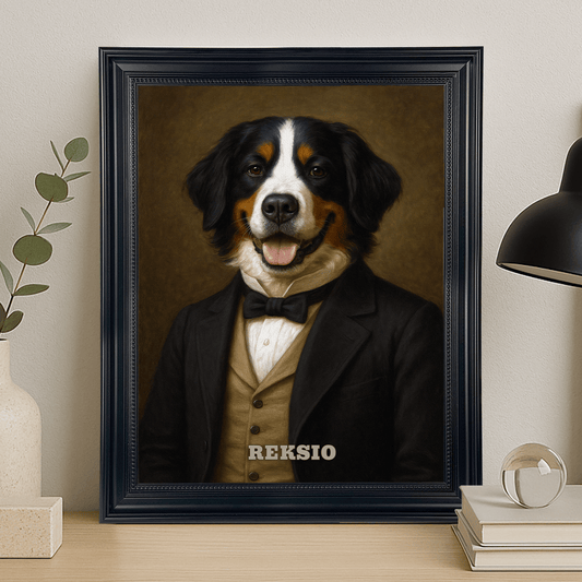 Portret psa dżentelmena - portret na płótnie dla miłośnika psów - Emmygift.pl
