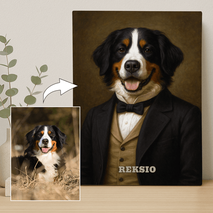 Portret psa dżentelmena - portret na płótnie dla miłośnika psów - Emmygift.pl