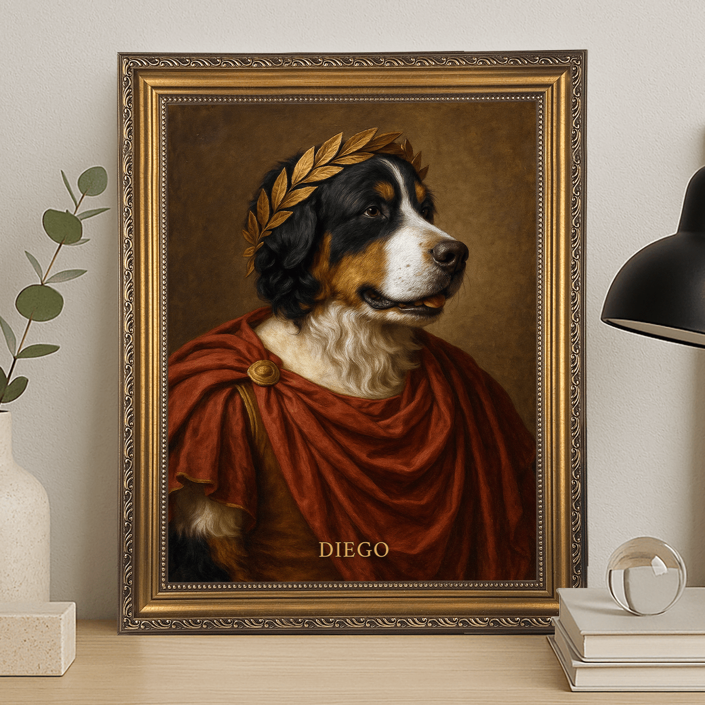 Portret psa w stylu cesarza - portret na płótnie dla miłośnika psów - Emmygift.pl
