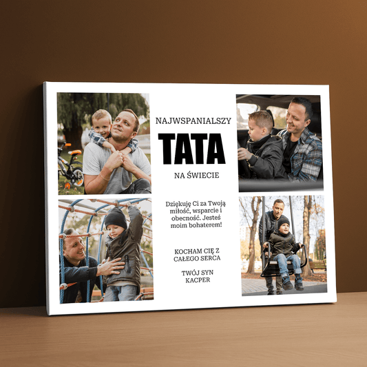 Najwspanialszy tata - personalizowany druk na płótnie - Emmygift.pl