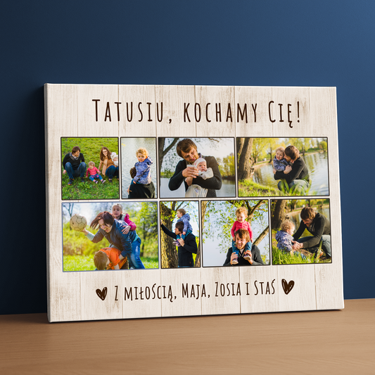 Tatusiu, kochamy Cię - personalizowany druk na płótnie