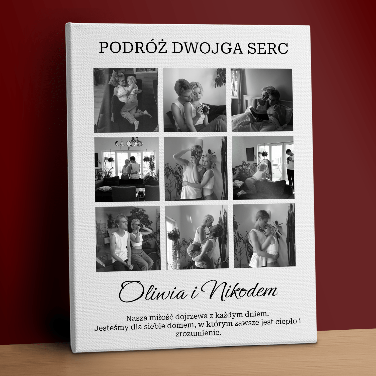 Podróż dwojga serc - personalizowany druk na płótnie - Emmygift.pl