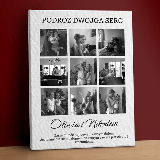 Podróż dwojga serc - personalizowany druk na płótnie - Emmygift.pl