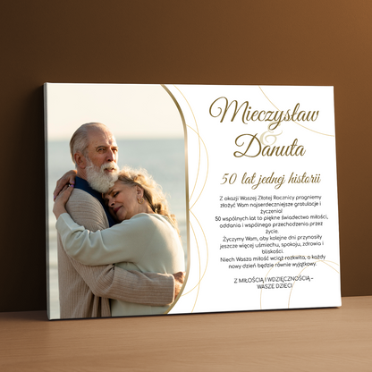 Z okazji 50 rocznicy ślubu - personalizowany druk na płótnie