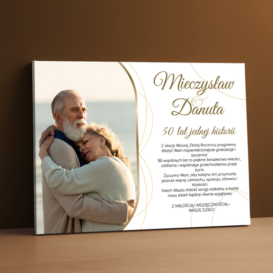 Z okazji 50 rocznicy ślubu - personalizowany druk na płótnie