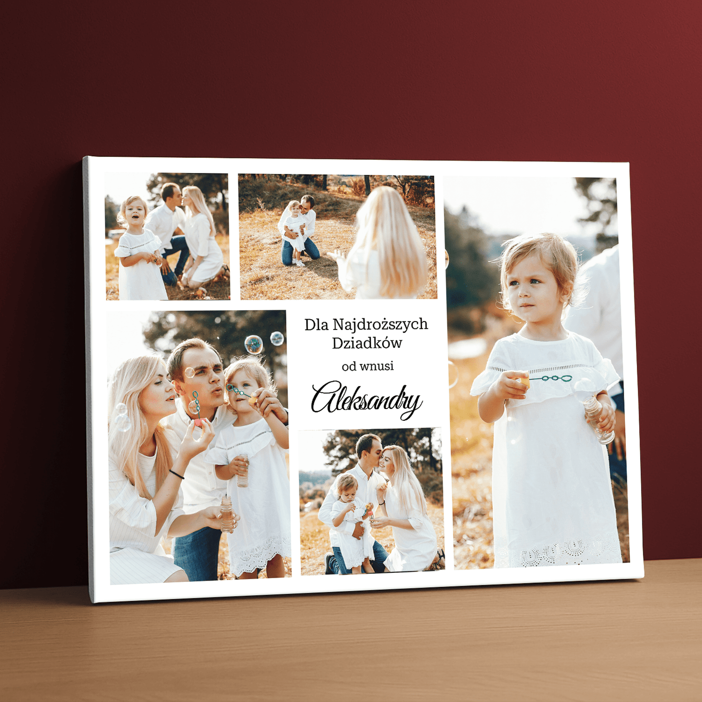 Dla najdroższych dziadków - personalizowany druk na płótnie dla dziadków - Emmygift.pl