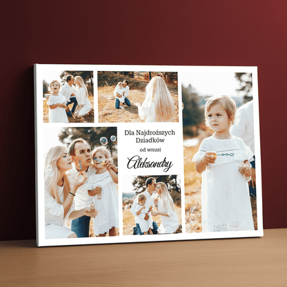 Dla najdroższych dziadków - personalizowany druk na płótnie dla dziadków - Emmygift.pl