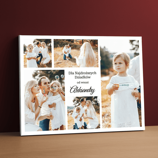 Dla najdroższych dziadków - personalizowany druk na płótnie dla dziadków - Emmygift.pl