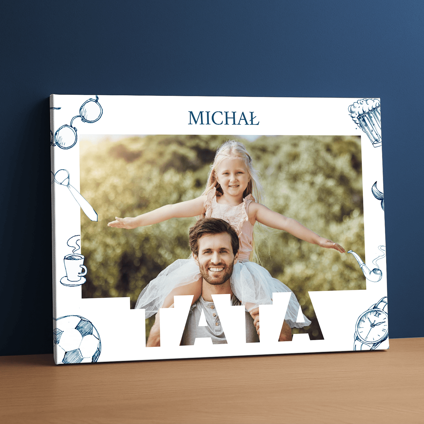 Zdjęcie z tatą - personalizowany druk na płótnie - Emmygift.pl