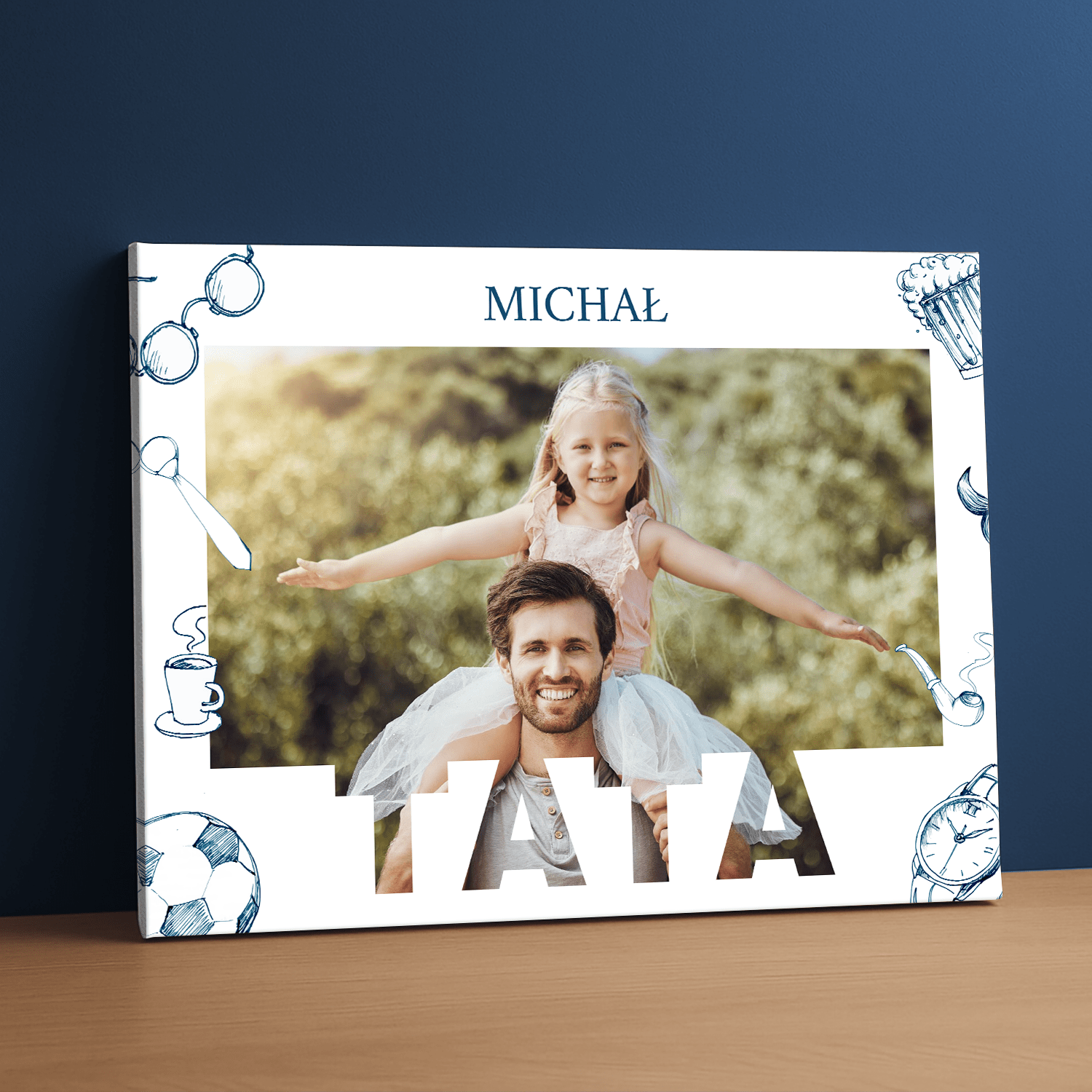 Zdjęcie z tatą - personalizowany druk na płótnie - Emmygift.pl