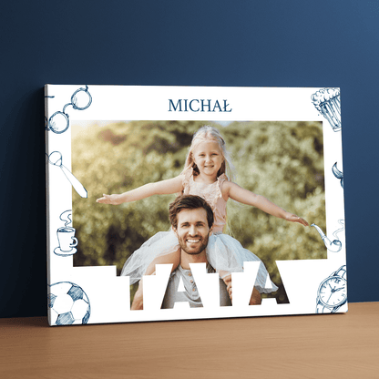 Zdjęcie z tatą - personalizowany druk na płótnie - Emmygift.pl