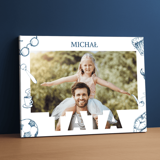 Zdjęcie z tatą - personalizowany druk na płótnie - Emmygift.pl