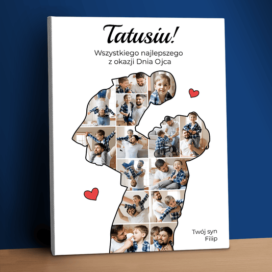 Życzenia na Dzień Ojca - personalizowany druk na płótnie - Emmygift.pl