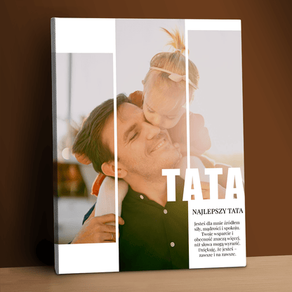 Najlepszy tata zdjęcie + tekst - personalizowany druk na płótnie - Emmygift.pl