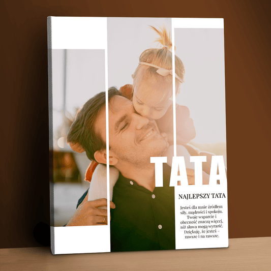 Najlepszy tata zdjęcie + tekst - personalizowany druk na płótnie - Emmygift.pl