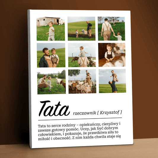 Tata to serce rodziny - personalizowany druk na płótnie - Emmygift.pl