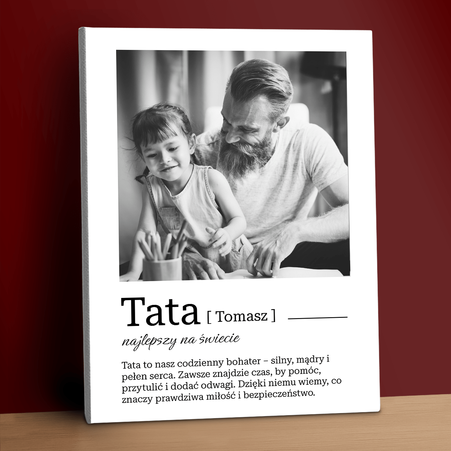 Tata jak bohater - personalizowany druk na płótnie - Emmygift.pl