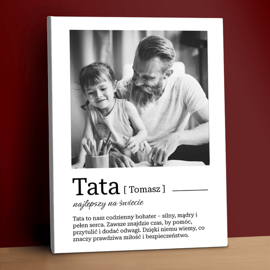 Tata jak bohater - personalizowany druk na płótnie - Emmygift.pl