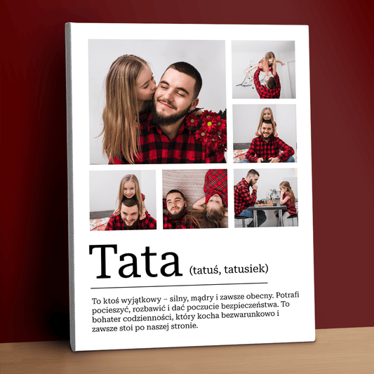 Definicja słowa tata - personalizowany druk na płótnie - Emmygift.pl