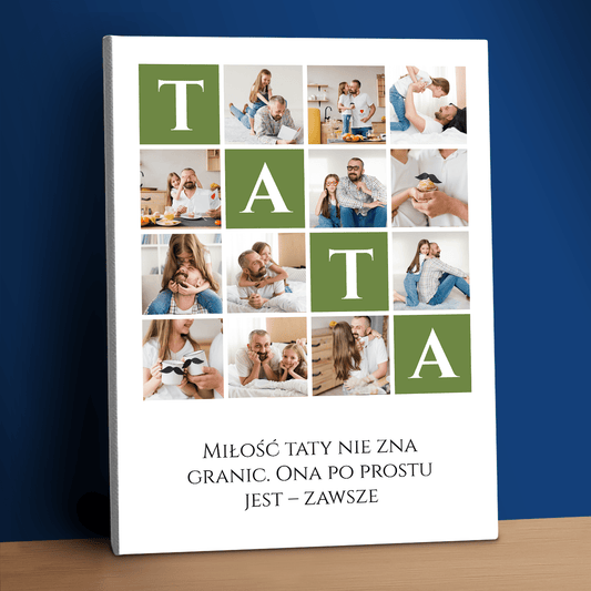 Miłość taty nie zna granic - personalizowany druk na płótnie - Emmygift.pl