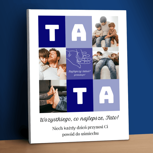 Wszystkiego, co najlepsze, Tato! - personalizowany druk na płótnie - Emmygift.pl