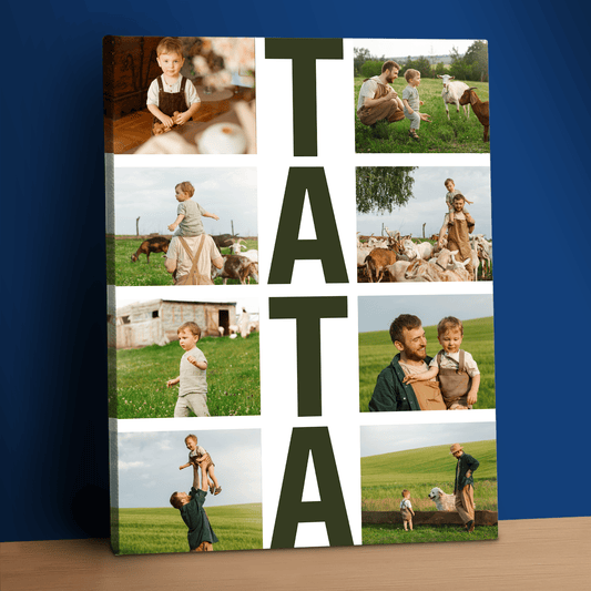 Fotokolaż tata - personalizowany druk na płótnie - Emmygift.pl