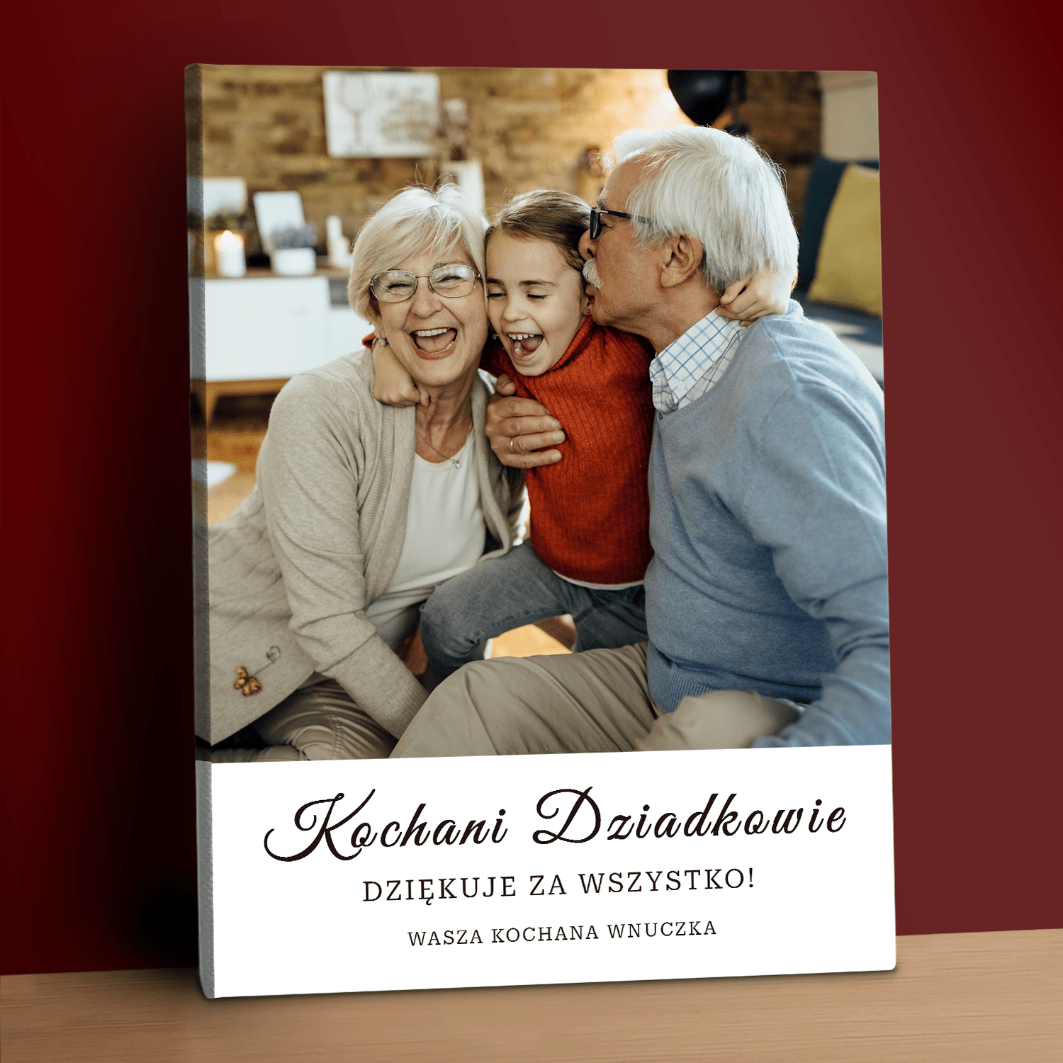 Dziękujemy za wszystko! - personalizowany druk na płótnie dla dziadków - Emmygift.pl