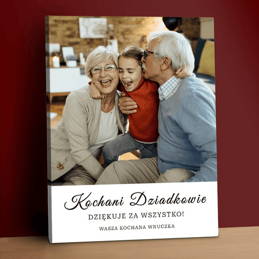 Dziękujemy za wszystko! - personalizowany druk na płótnie dla dziadków - Emmygift.pl