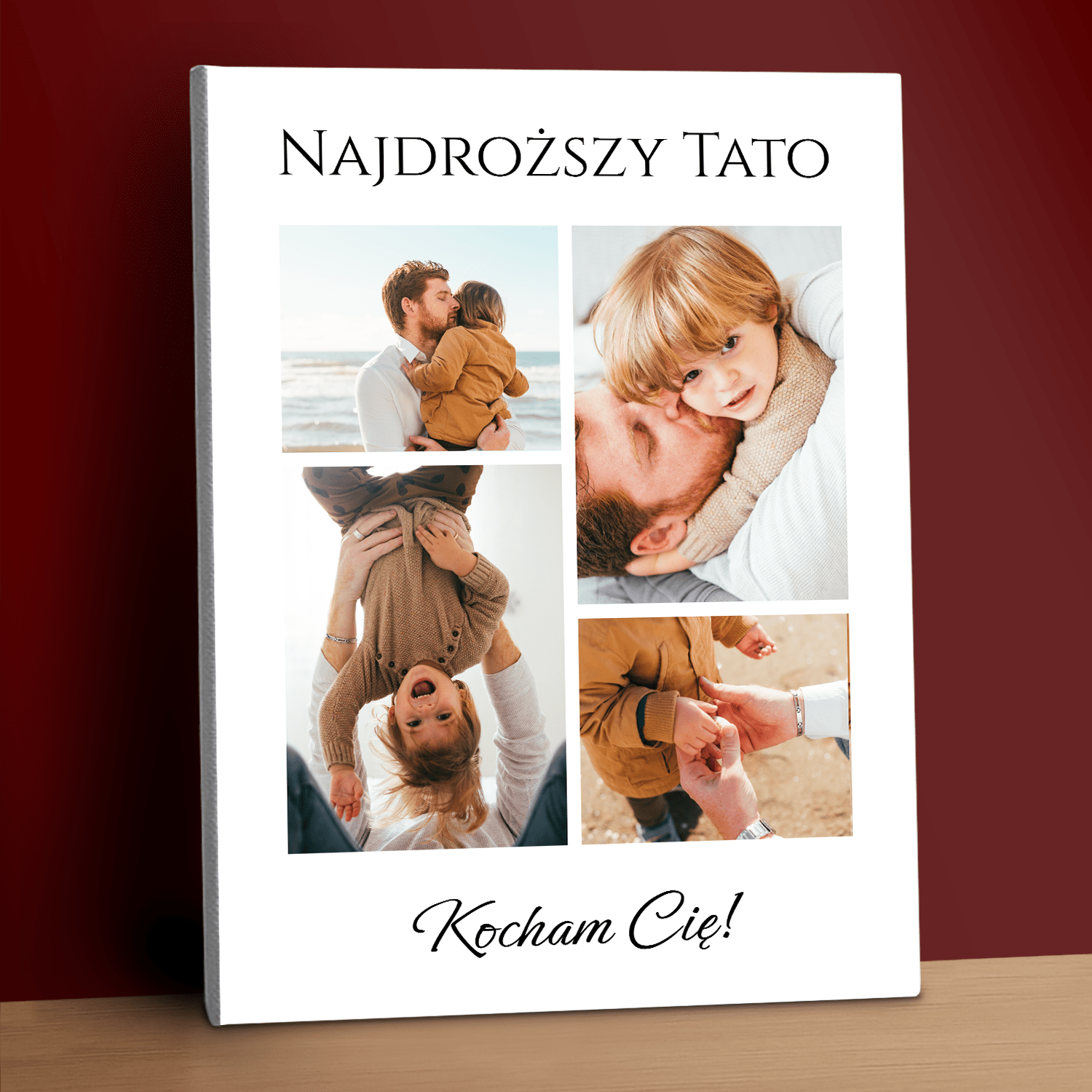 Najdroższy tato kolaż - personalizowany druk na płótnie - Emmygift.pl
