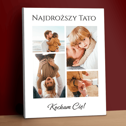 Najdroższy tato kolaż - personalizowany druk na płótnie - Emmygift.pl
